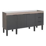 Gabinete Flamingo de Madeira Preto e Nogal 1,80m Cozimax
